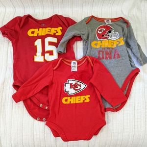 Kansas City Chiefs 3 pack of Onesies 0-3m VGUC